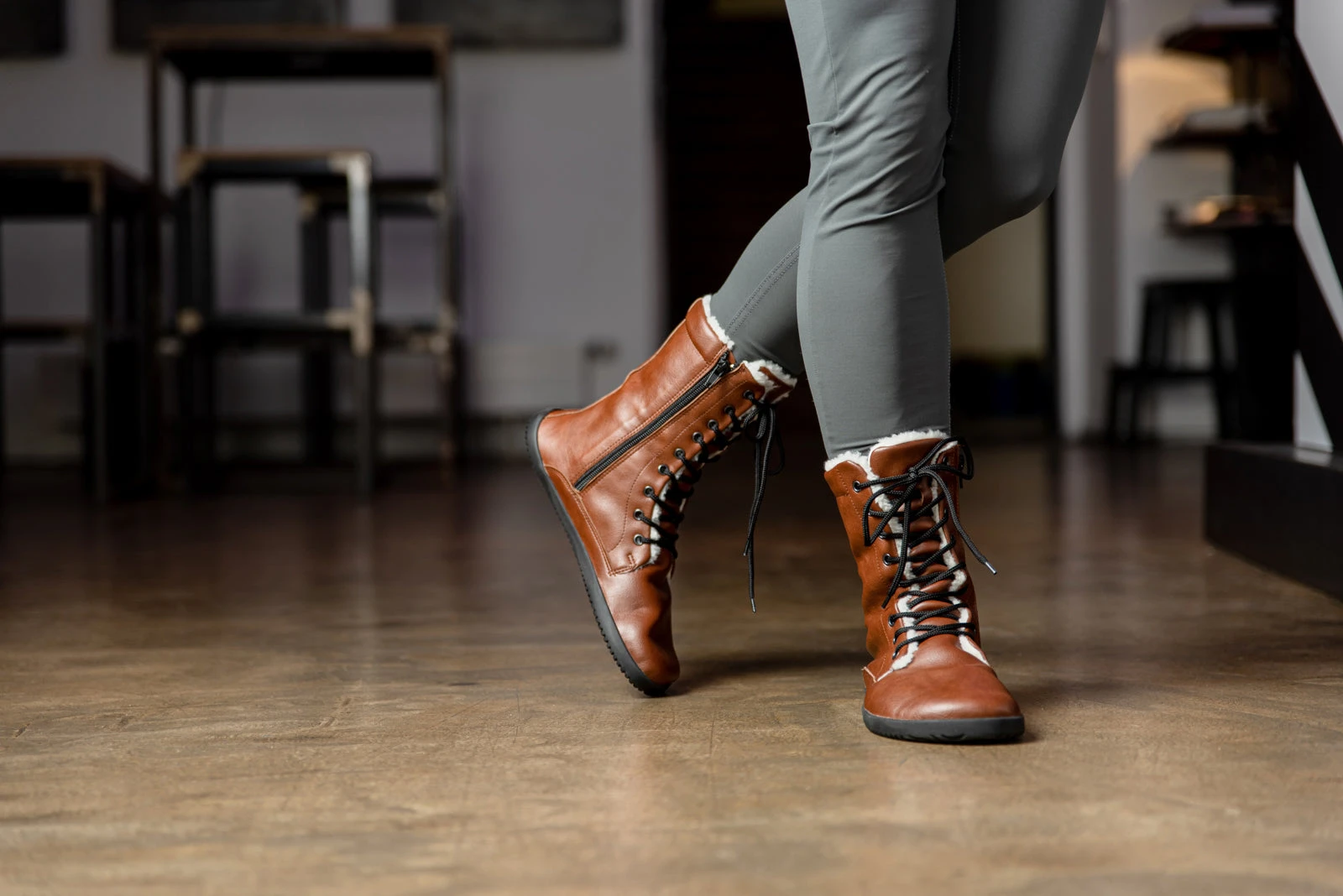 Сапоги Ahinsa Jaya Winter Zip Barefoot — коричневый, фото 7