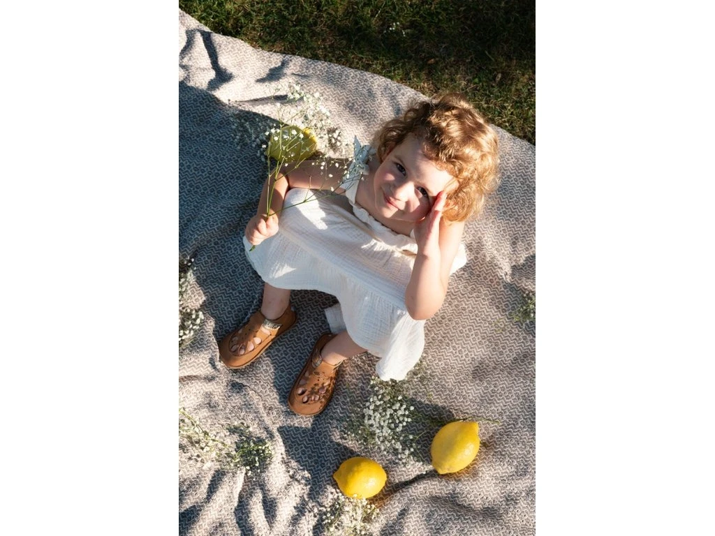 Сандалии Baby Bare Summer Perforation — коричневый, золотистый (детские), фото 2