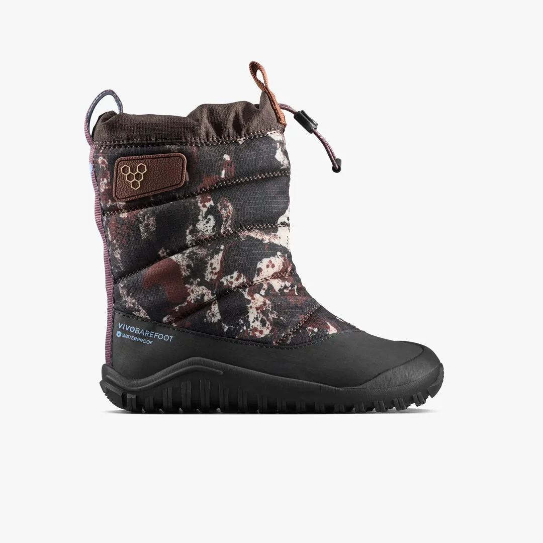 Ботинки Vivobarefoot Tracker Boot AT — детская модель, серо-коричневый с узором
