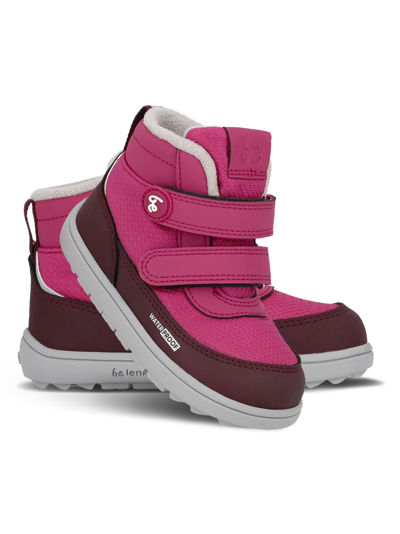 Детские босоногие ботинки Be Lenka Zippu Preschool - ягодный и серый, фото 3